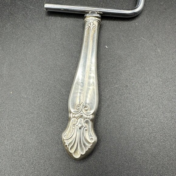 Vtg Sterling Silver Cheese Wire Slicer Server Cutter Royal Family Fleur De Lys - Picture 3 of 12